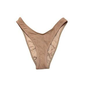 KAOHS SWIM MESH HIGH WAISTED BRAZILIAN BIKINI BOTTOMS IN TAN